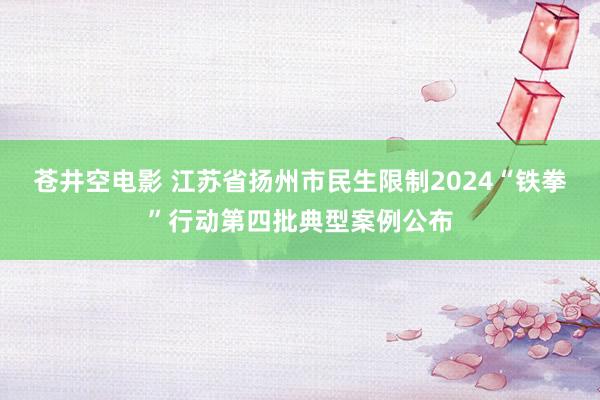 苍井空电影 江苏省扬州市民生限制2024“铁拳”行动第四批典型案例公布
